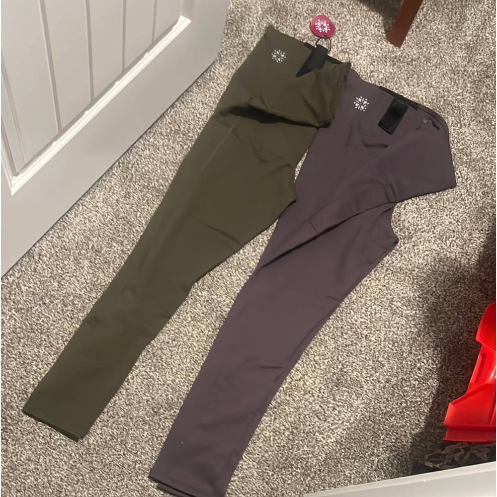 Women's Stretch Active Leggings - Olive & Charcoal